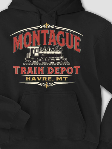 Train Depot Black Adult Hooded Sweatshirt
