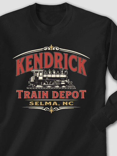 Train Depot Black Adult Long Sleeve