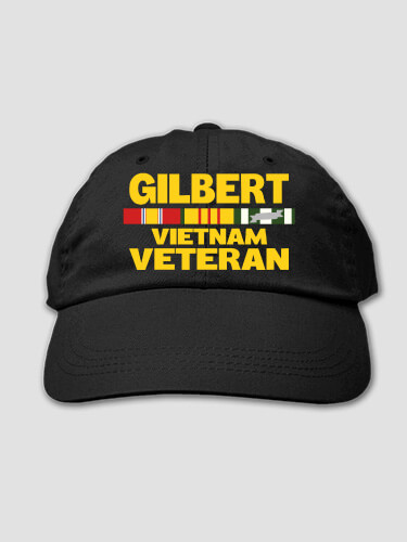 Vietnam Veteran Black Embroidered Hat