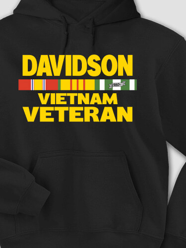 Vietnam Veteran Black Adult Hooded Sweatshirt
