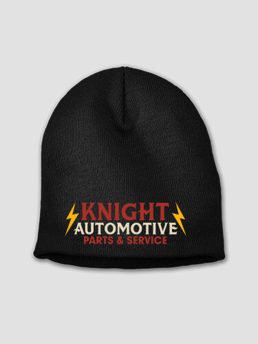 Vintage Automotive Black Embroidered Beanie