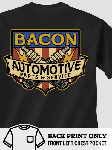 Vintage Automotive Black Adult Pocket T-Shirt