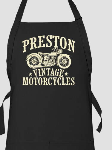 Vintage Motorcycles Black Apron