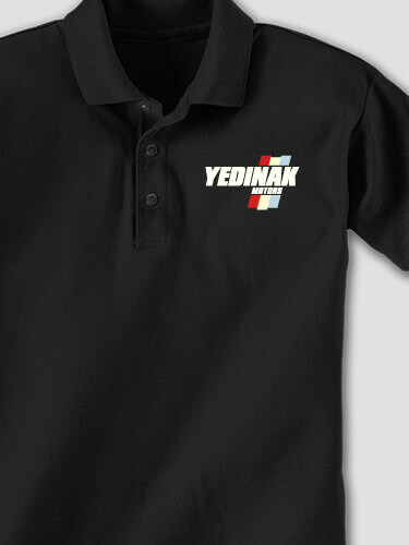 Vintage Motors Black Embroidered Polo Shirt