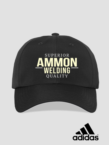 Welding Black Embroidered Adidas Hat
