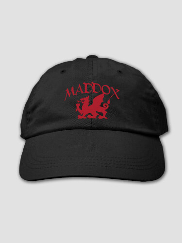 Welsh Dragon Black Embroidered Hat