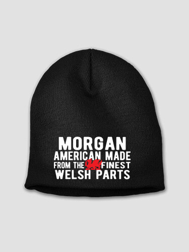 Welsh Parts Black Embroidered Beanie