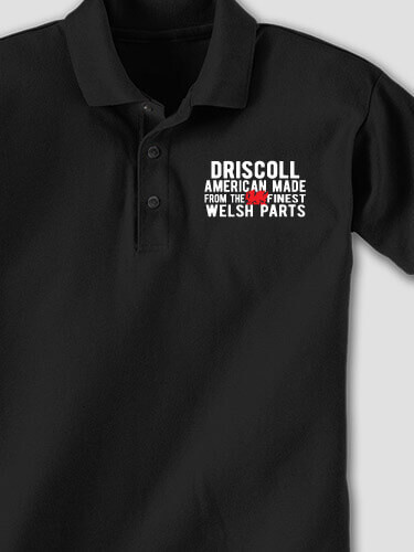 Welsh Parts Black Embroidered Polo Shirt