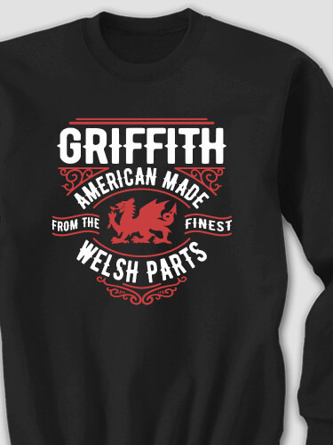 Welsh Parts Black Adult Sweatshirt