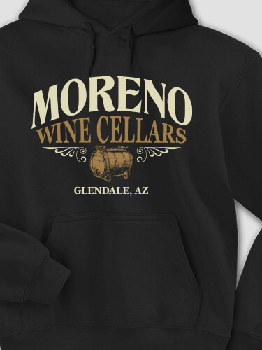Wine Cellars Black Adult Hooded Sweatshirt