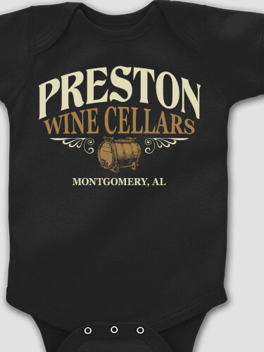 Wine Cellars Black Baby Bodysuit