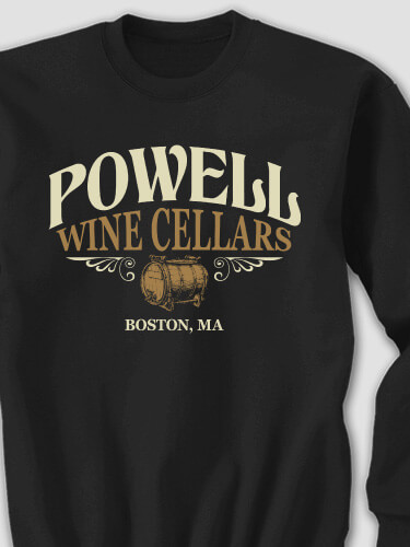 Wine Cellars Black Adult Sweatshirt