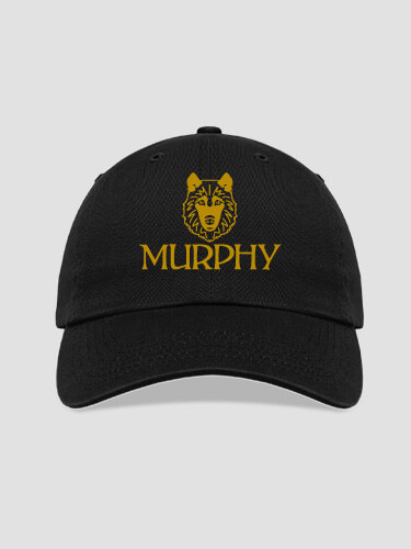 Wolf Black Embroidered Hat