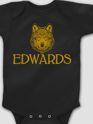 Wolf Black Baby Bodysuit