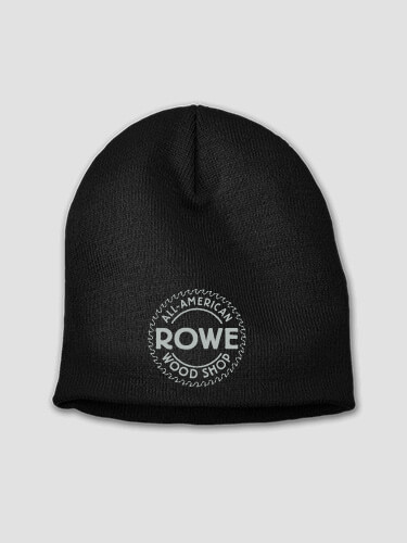 Wood Shop Black Embroidered Beanie