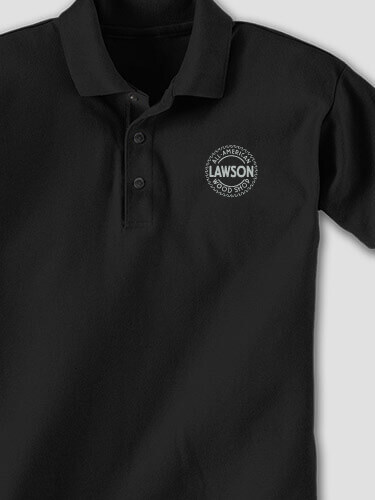 Wood Shop Black Embroidered Polo Shirt