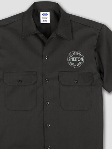 Wood Shop Black Embroidered Work Shirt