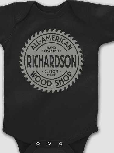 Wood Shop Black Baby Bodysuit