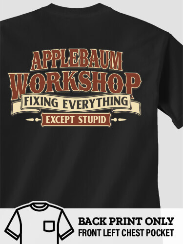 Workshop Black Pocket Adult T-Shirt