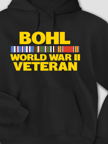 WW2 European Veteran Black Adult Hooded Sweatshirt