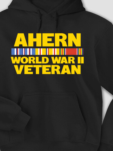 WW2 Pacific Veteran Black Adult Hooded Sweatshirt