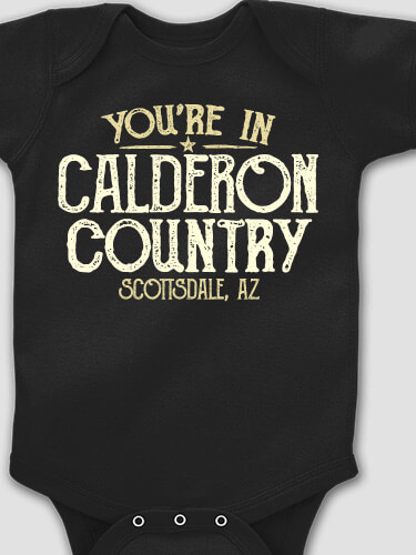 Your Country Black Baby Bodysuit