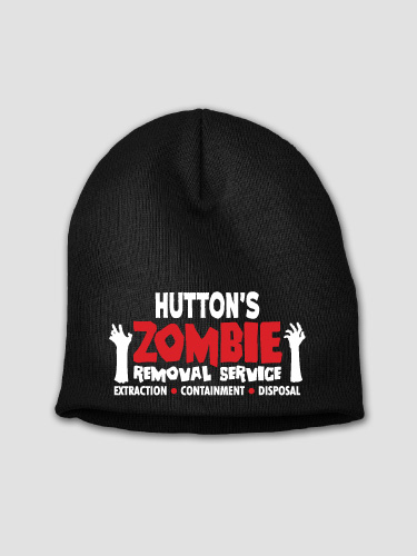 Zombie Removal Service Black Embroidered Beanie