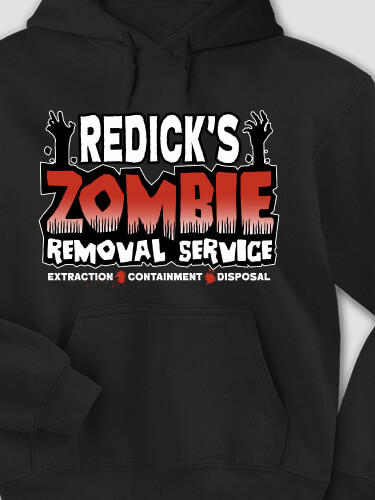 Zombie Removal Service Black Adult Hooded Sweatshirt