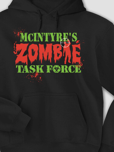 Zombie Task Force Black Adult Hooded Sweatshirt