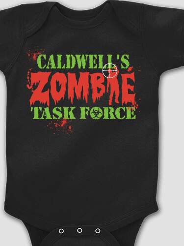 Zombie Task Force Black Baby Bodysuit