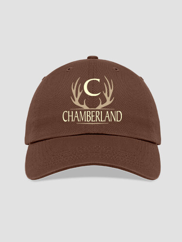 Antler Monogram Brown Embroidered Hat