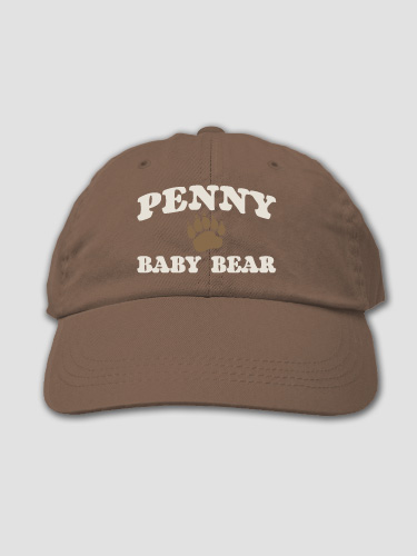 Baby Bear Brown Embroidered Hat