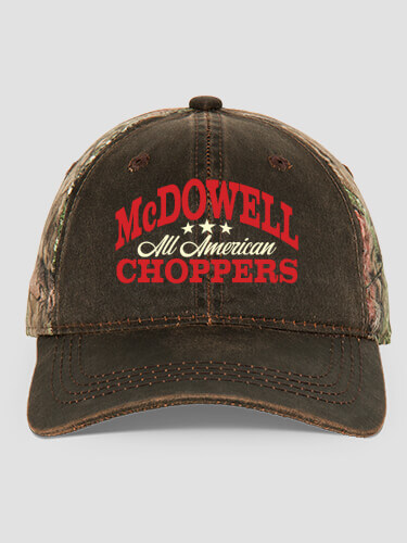 All American Choppers Brown/Camo Embroidered 2-Tone Camo Hat