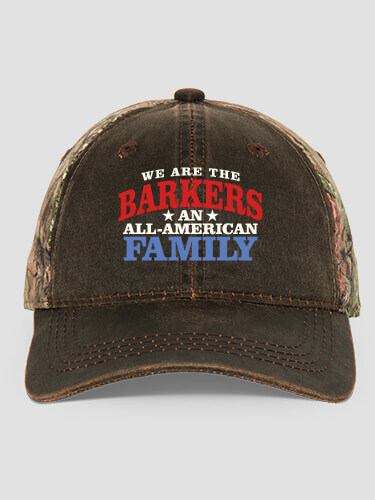 All American Brown/Camo Embroidered 2-Tone Camo Hat