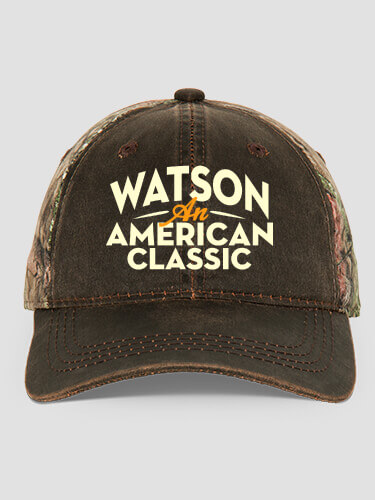 American Classic Brown/Camo Embroidered 2-Tone Camo Hat