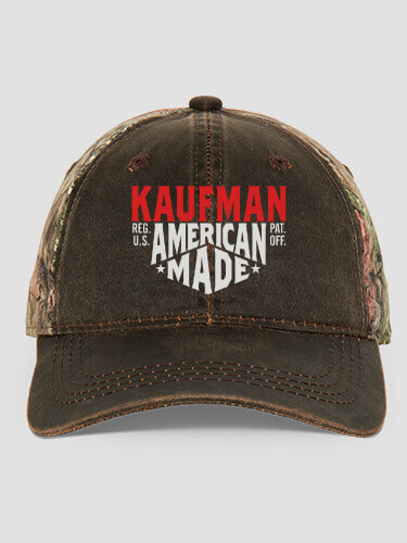American Made Brown/Camo Embroidered 2-Tone Camo Hat