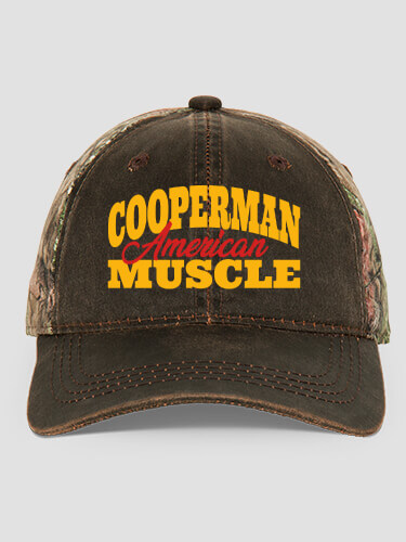 American Muscle Car Brown/Camo Embroidered 2-Tone Camo Hat