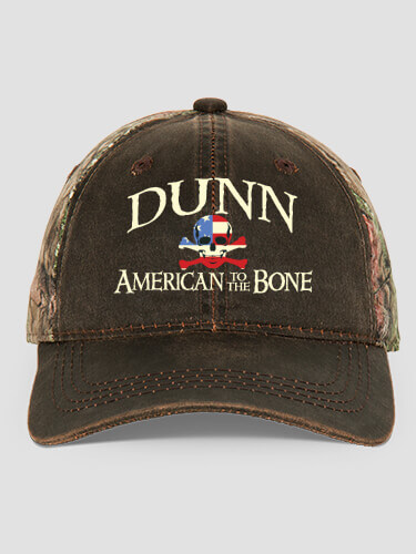 American to the Bone Brown/Camo Embroidered 2-Tone Camo Hat