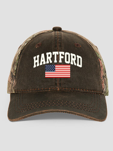 American Varsity Brown/Camo Embroidered 2-Tone Camo Hat