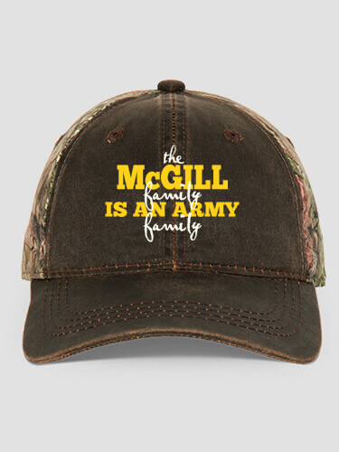 Army Family Brown/Camo Embroidered 2-Tone Camo Hat