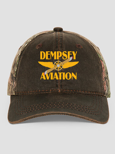 Aviation Brown/Camo Embroidered 2-Tone Camo Hat