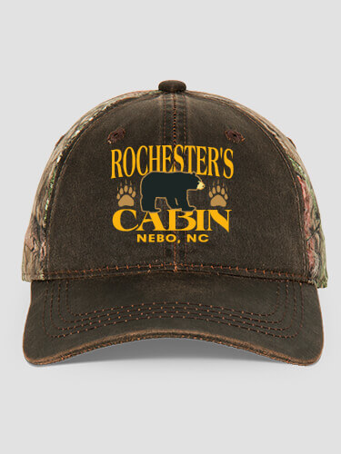 Bear Cabin Brown/Camo Embroidered 2-Tone Camo Hat