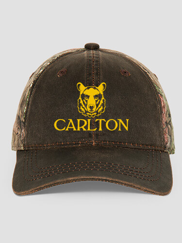 Bear Brown/Camo Embroidered 2-Tone Camo Hat