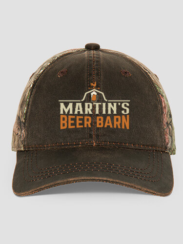 Beer Barn Brown/Camo Embroidered 2-Tone Camo Hat
