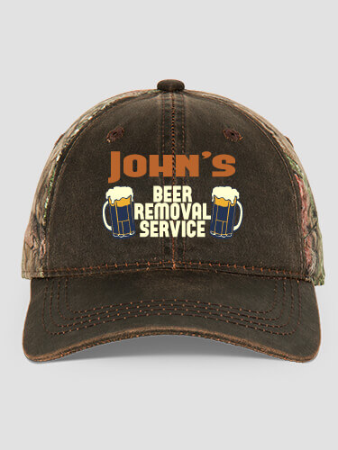 Beer Removal Brown/Camo Embroidered 2-Tone Camo Hat