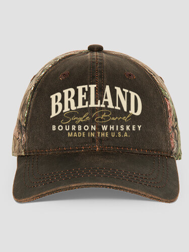Bourbon Whiskey Brown/Camo Embroidered 2-Tone Camo Hat