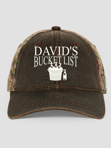 Bucket List Brown/Camo Embroidered 2-Tone Camo Hat