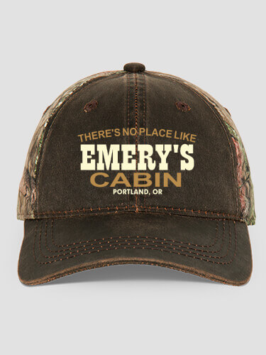 Cabin Brown/Camo Embroidered 2-Tone Camo Hat