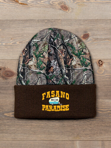 Camper's Paradise Brown/Camo Embroidered 2-Tone Camo Cuffed Beanie