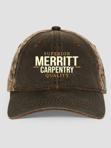 Carpentry Brown/Camo Embroidered 2-Tone Camo Hat